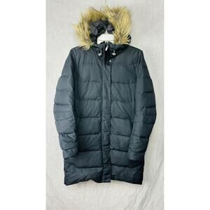 Womens HELLY HANSEN black long Down Filled Parka Coat Size M